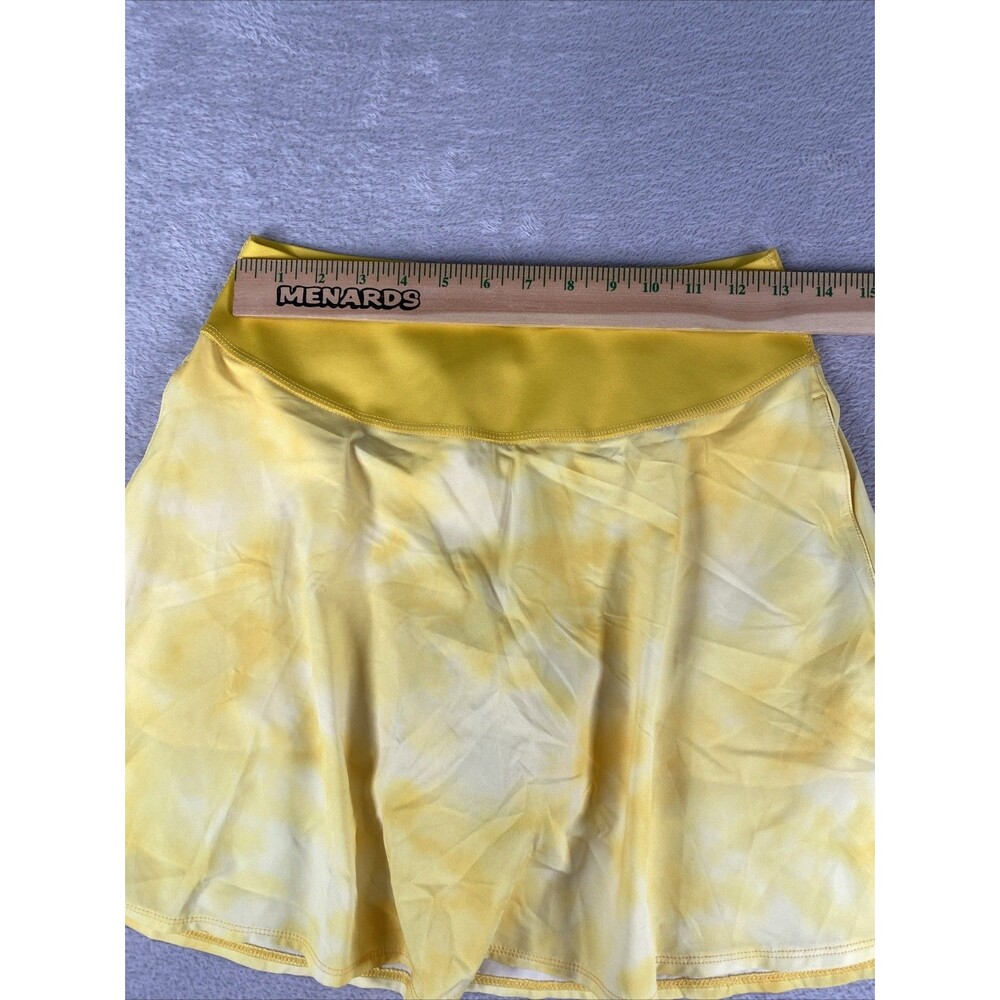 Puma Power Shape Skort Women's Small Tie Dye Yellow Sport Tennis Golf Pickleball - Picture 3 of 9
